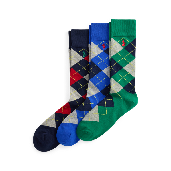 Ir para o Produto: Meias de Algodão com Mistura Argyle 3 Unidades