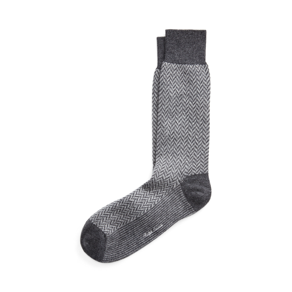 Ir para o Produto: Meias de Tricô com Mistura de Cabedal em Estilo Herringbone