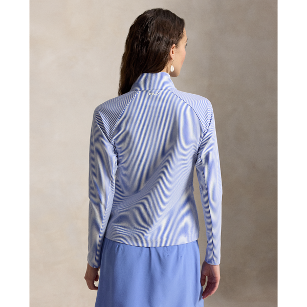 Ir para o Produto: Jaqueta com Zíper e Gola Mockneck em Seersucker