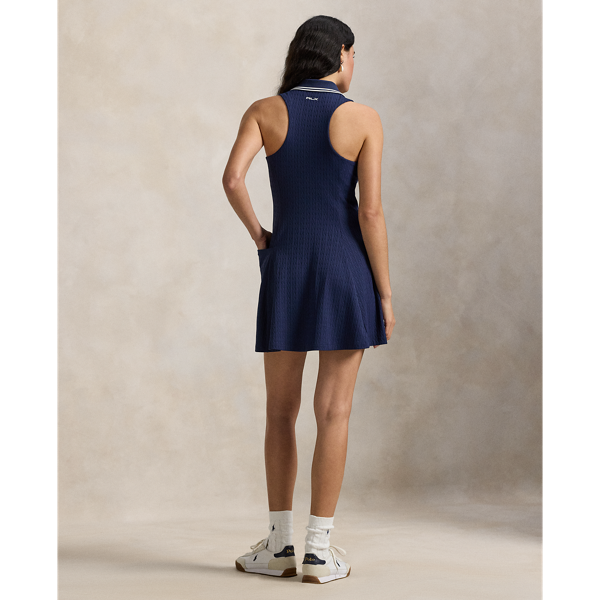 Ir para o Produto: Vestido Polo Sem Mangas em Tecido Jacquard Estampado