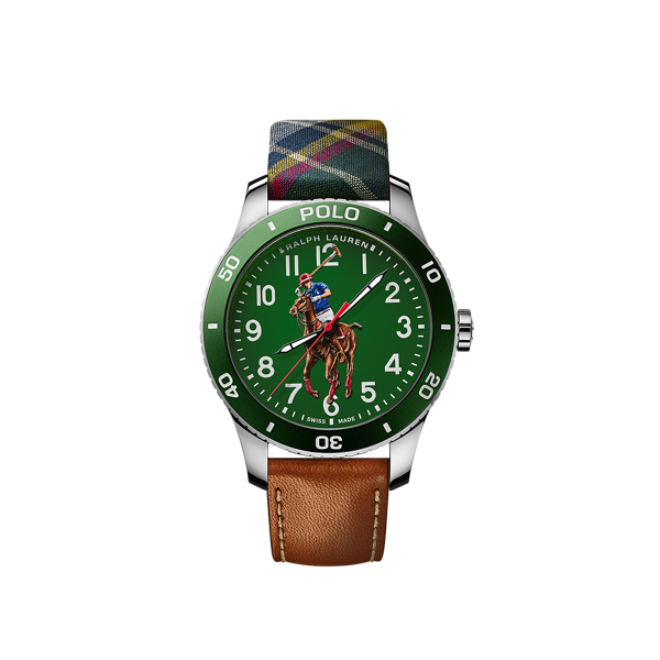 Ir para o Produto: 42 mm Dial Verde de Aço Polo Player