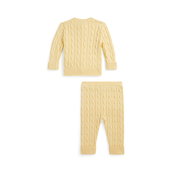 Ir para o Produto: Cardigan e Calça de Malha de Algodão
