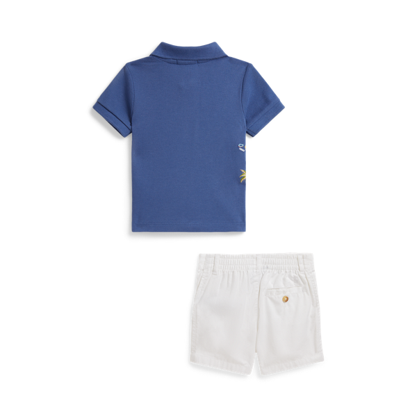 Ir para o Produto: Camiseta de Malha com Bordado e Bermuda de Twill