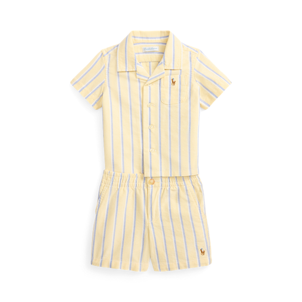 Ir para o Produto: Camisa de Oxford de Algodão com Listras e Calça