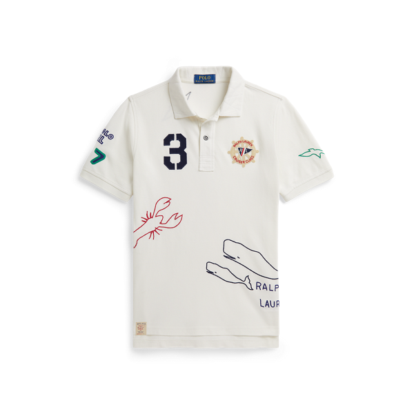 Ir para o Produto: Camisa Polo de Malha de Algodão com Estampa