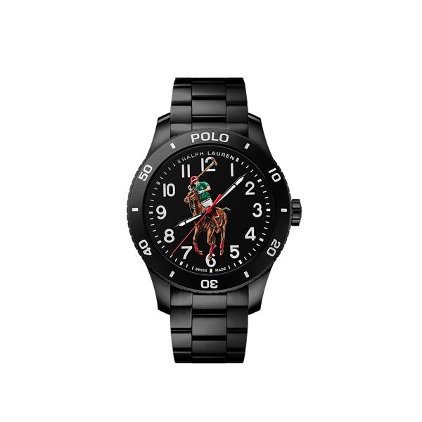 Ir para o Produto: Relógio Polo Preto com Pulseira de Aço